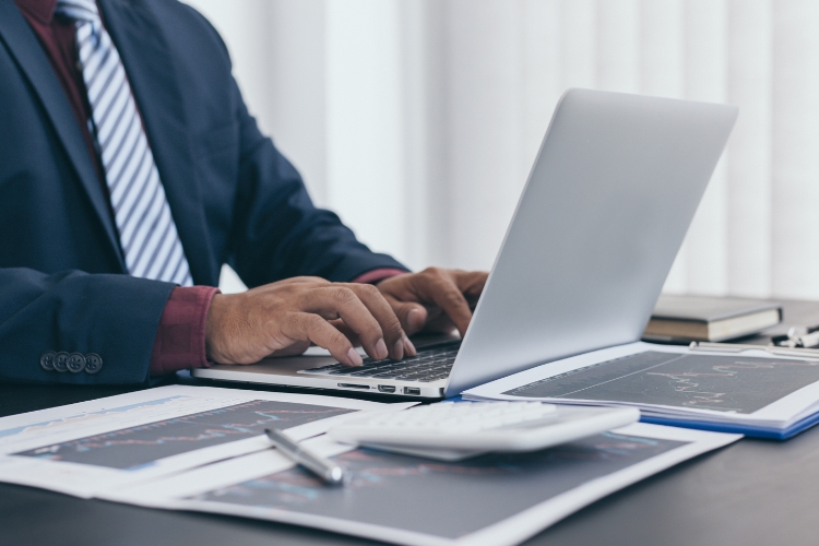 man working in office