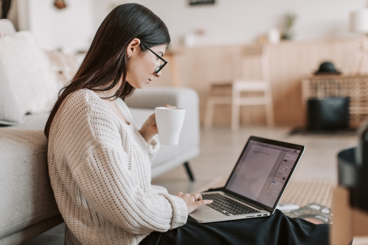 woman working from home