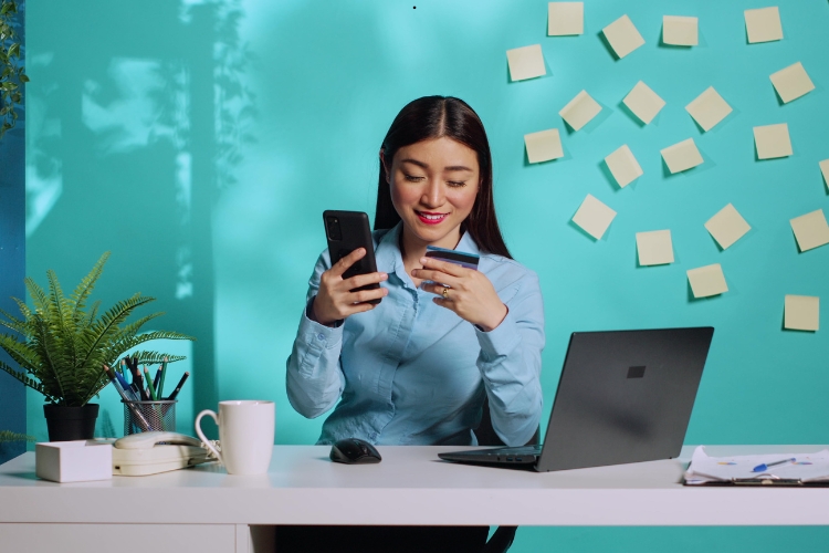 woman working in office